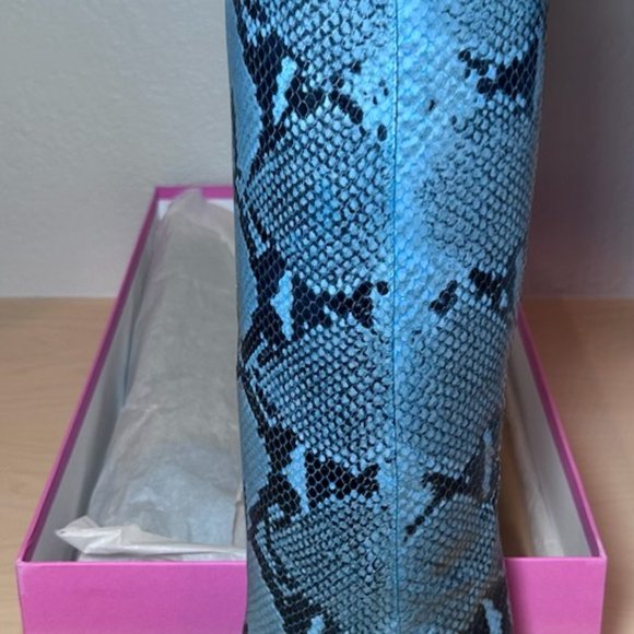 Paris Hilton Paris Texas Blue Python Boots Sz 36 Sz 6 US New with Box - Picture 2 of 7